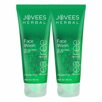 Jovees Herbal Tea Tree Oil Control Face Wash | For Women/Men | For Oily & Acne Prone Skin | With Vitamin E & Tea Tree Oil | Prevents Pimple & Acne Breakout 120 ML (Pack of Two)