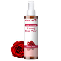 WishCare 100% Pure & Natural Rose Water For Face, Skin & Hair - Rose Water Toner for Glowing Skin - Free from Paraben & Alcohol 200ml