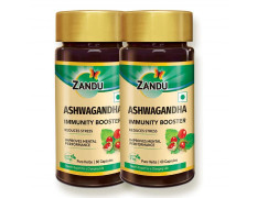Zandu Ashwagandha Capsules, With Goodness of Natural Extracts of Ashwagandha, Helps Boost Immunity and Useful for Natural Body Strength, Stress Buster - (Pack of 60 Veg capsules x 2)