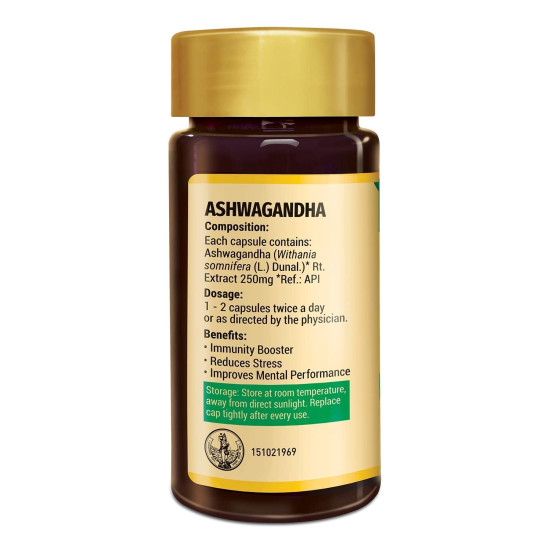 Zandu Ashwagandha Capsules, With Goodness of Natural Extracts of Ashwagandha, Helps Boost Immunity and Useful for Natural Body Strength, Stress Buster - (Pack of 60 Veg capsules x 2)