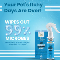 Bark Out Loud Antimicrobial Skin Spray for Pets | for Itching & Wounds | Sodium Hypochloride, Neem & Turmeric Extract | Safe Skin Care Spray for Dogs & Cats, Puppies & Kittens - (100 ml)