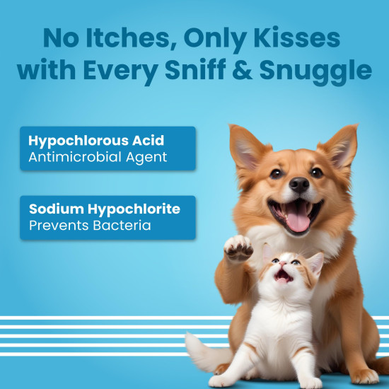 Bark Out Loud Antimicrobial Skin Spray for Pets | for Itching & Wounds | Sodium Hypochloride, Neem & Turmeric Extract | Safe Skin Care Spray for Dogs & Cats, Puppies & Kittens - (100 ml)