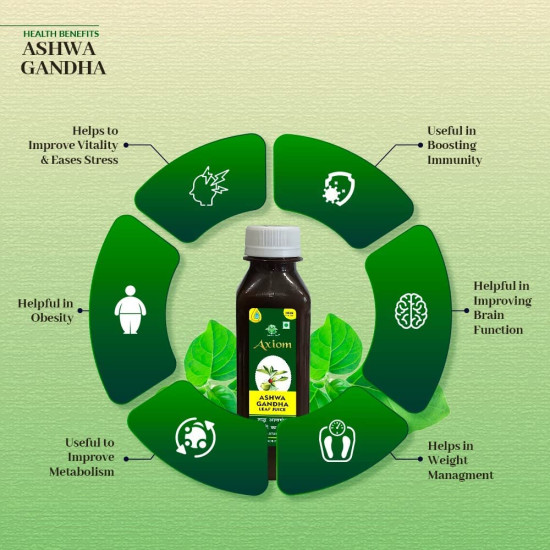 Axiom Immunity Booster Pack of Royal Ayurvedic Chyawanprash 1kg & Ashwagandha Leaf juice 160 ml | Made With Deshi Cow Ghee(A2 Ghee), Kashmiri Saffron & Wild Natural Honey | 2X Immunity | | No Artificial Colour & Flavours