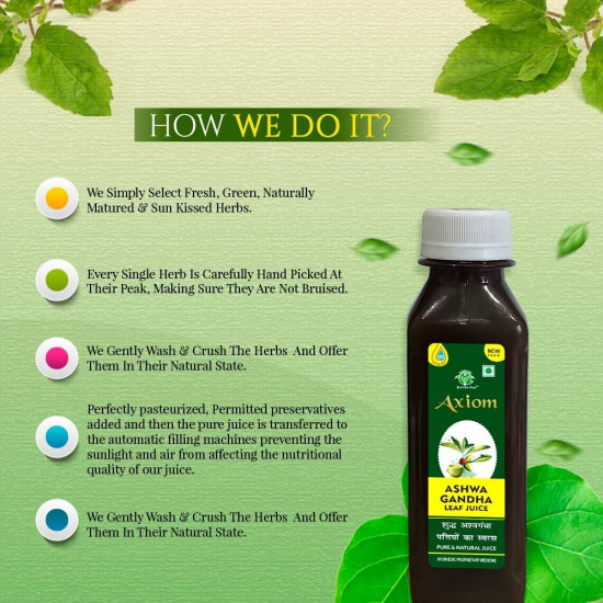 Axiom Immunity Booster Pack of Royal Ayurvedic Chyawanprash 1kg & Ashwagandha Leaf juice 160 ml | Made With Deshi Cow Ghee(A2 Ghee), Kashmiri Saffron & Wild Natural Honey | 2X Immunity | | No Artificial Colour & Flavours