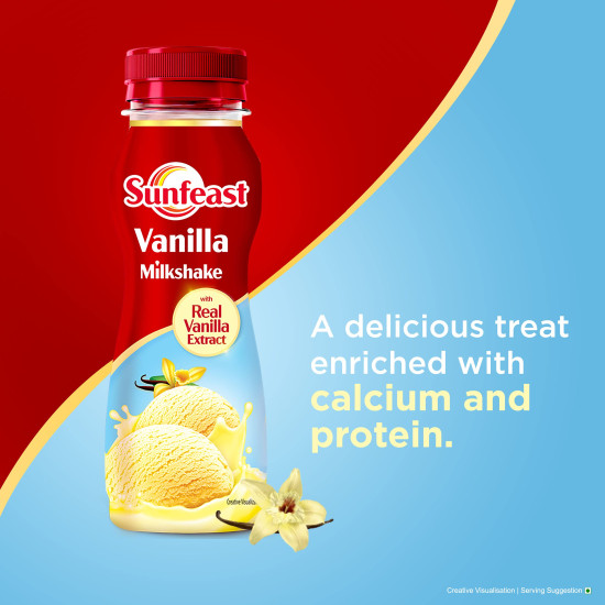 Sunfeast Vanilla Milkshake- Creamy & Smooth Milkshake With Real Vanilla Extracts, 180ml