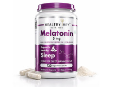 HealthyHey Nutrition Melatonin 120 vegetable capsules 5mg - Promotes Sleep and Relaxation