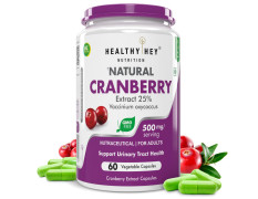HealthyHey Nutrition Cranberry Extract - Urinary Tract Health - 60 Veg Capsules