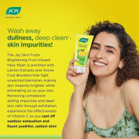 Joy Skin Fruits Lemon Brightening Face Wash 150ml | with Vitamin C for Glowing Skin | Reduces Dark Spots, Removes Excess Oil & Dirt | For Normal to Oily Skin