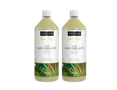 Kapiva Thar Aloe Vera Juice (with Pulp) 1L | Rejuvenates Skin and Hair | Natural Juice made within 4 hours of harvesting | No Added Sugar (Pack of 2)
