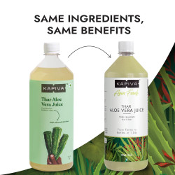 Kapiva Thar Aloe Vera Juice (with Pulp) 1L | Rejuvenates Skin and Hair | Natural Juice made within 4 hours of harvesting | No Added Sugar (Pack of 2)