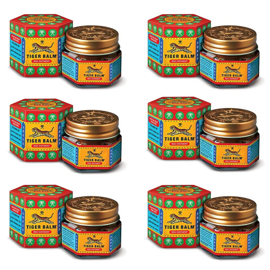 Tiger Balm Red Ointment | 21ml each | Pack of 6 | Ayurvedic Pain Relief Balm | for Effective Relief from Joint Pain, Back Pain, Body Pain, Knee Pain, Muscular Ache & Sprain | Combo Pack Tiger Balm Red Ointment | 21ml each | Pack of 6 | Ayurvedic Pain Relief Balm | for Effective Relief from Joint Pain, Back Pain, Body Pain, Knee Pain, Muscular Ache & Sprain | Combo Pack