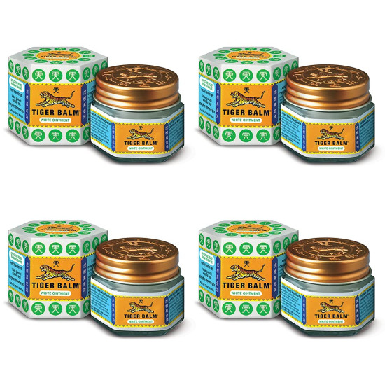 Tiger Balm White Ointment | 21ml each | Pack of 4 | Ayurvedic Pain Relief Balm | for Fast Effective Relief from Headache, Stuffy Nose, Nasal Congestion | Combo Pack Tiger Balm White Ointment | 21ml each | Pack of 4 | Ayurvedic Pain Relief Balm | for Fast Effective Relief from Headache, Stuffy Nose, Nasal Congestion | Combo Pack