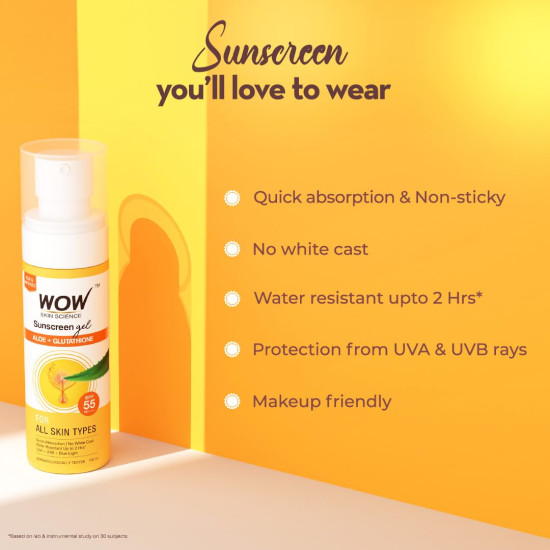 WOW Skin Science Sunscreen Matte Finish - Spf 55 Pa+++ - Very High Broad Spectrum - Uva &Uvb Protection - Quick Absorb - No Parabens, Silicones, Mineral Oil, Oxide, Color & Benzophenone, 100mL