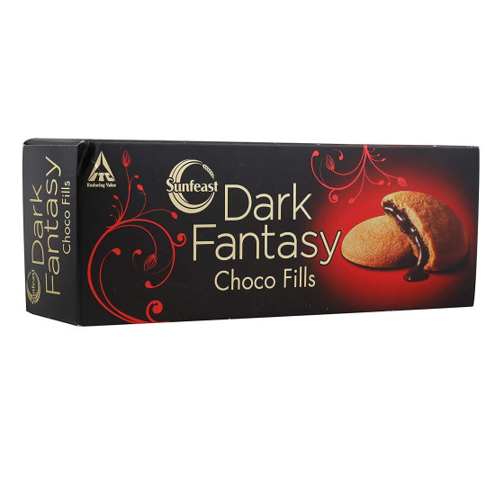 Sunfeast Dark Fantasy Choco Fills Cookie Biscuits, (75g) (Pack Of 10)