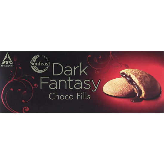 Sunfeast Dark Fantasy Choco Fills Cookie Biscuits, (75g) (Pack Of 10)