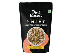 True Elements 9 in 1 Snack Mix 125g - (Mix of Pumpkin, Watermelon, Flax, Chia, Sunflower, Peanuts, Soynuts, Almonds, Cashew Nuts) Healthy Snack