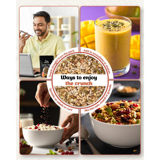 True Elements 9 in 1 Snack Mix 125g - (Mix of Pumpkin, Watermelon, Flax, Chia, Sunflower, Peanuts, Soynuts, Almonds, Cashew Nuts) Healthy Snack