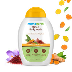 Mamaearth Ubtan Body Wash for Men & Women with Turmeric & Saffron 300ml - Exfoliating Body Wash - Shower Gel for Glowing Skin