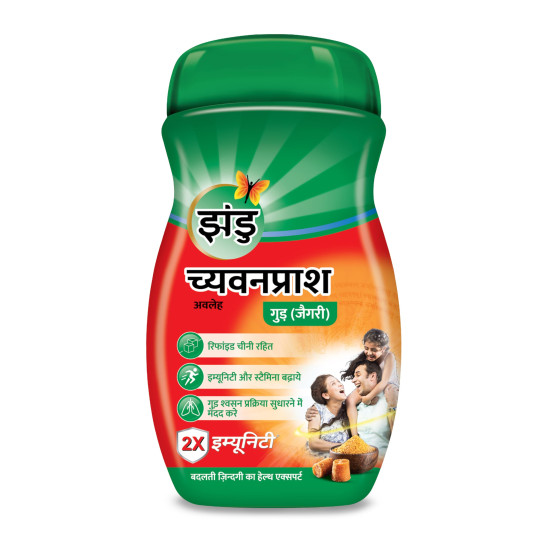 Zandu Chyawanprash- 900g | Made with Jaggery (Gur), Improves Respiratory and Digestive Health, No added Sugar | 3X Immunity, Increases Strength and Stamina
