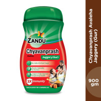 Zandu Chyawanprash- 900g | Made with Jaggery (Gur), Improves Respiratory and Digestive Health, No added Sugar | 3X Immunity, Increases Strength and Stamina