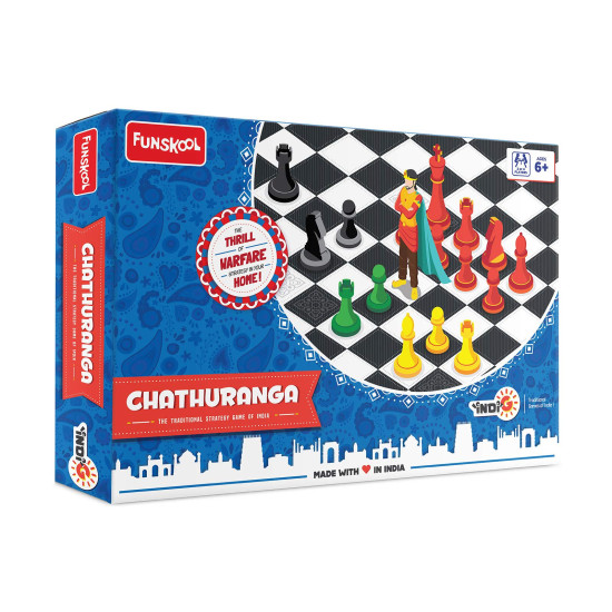 Funskool Games Chathuranga | The Traditional Games of India | Ancient Chess | Kids and Family | 2-4 Players | 6 & Above