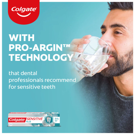 Colgate Sensitive Plus Sensitivity Relief Toothpaste for sensitive teeth, 210g (Buy 2, Get 1 Free) , with Pro Argin formula for Instant Relief from tooth sensitivity