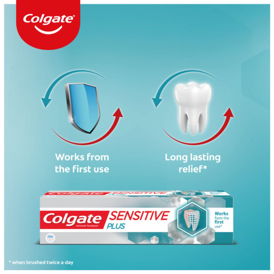 Colgate Sensitive Plus Sensitivity Relief Toothpaste for sensitive teeth, 210g (Buy 2, Get 1 Free) , with Pro Argin formula for Instant Relief from tooth sensitivity