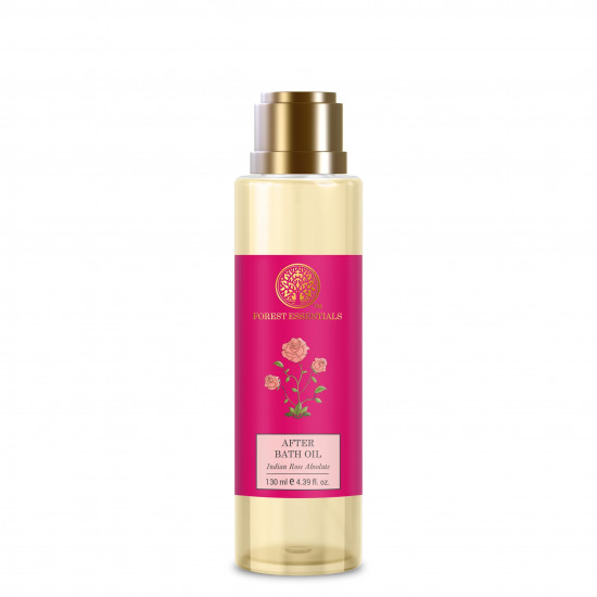 Forest Essentials After Bath Oil Indian Rose Absolute | Ayurvedic Moisturizing & Nourishing Shower Oil For Body | Purifying, Scented Bath Oil For Women & Men | 130 ml
