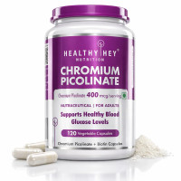 HealthyHey Nutrition Chromium Picolinate -Support Glucose Metabolism (High Absorption) 120 Capsules, Non-GMO, Gluten Free