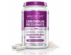 HealthyHey Nutrition Chromium Picolinate -Support Glucose Metabolism (High Absorption) 120 Capsules, Non-GMO, Gluten Free