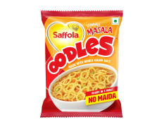 Saffola Oodles, Instant Noodles, Ring Shape, Yummy Masala Flavour, No Maida, Whole Grain Oats, 46 grams Pouch
