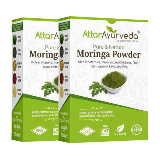 Attar Ayurveda Pure Moringa Leaf Powder for Weight Loss -400 Grams