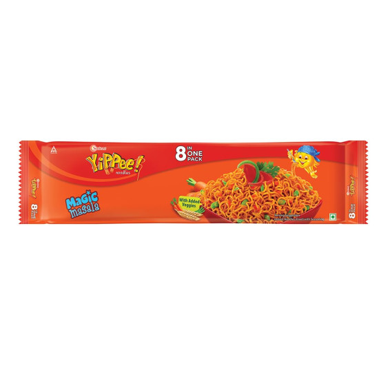 Sunfeast YiPPee! Magic Masala, Instant Noodles 8 in 1 Pack, 480g / 520g / 560g (Weight May Vary)