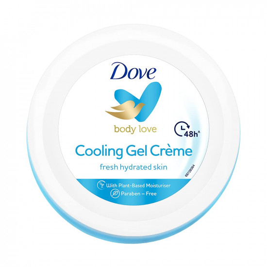 Dove Body Love Cooling Gel Crème Paraben Free, 48hrs Moisturisation with Plan Based moisturiser, Non Oily Feel, Refreshed Hydrated Skin 245g