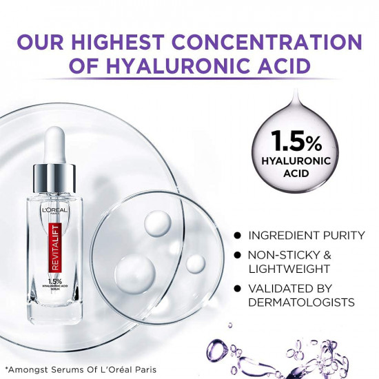 L'Oreal Paris Revitalift 1.5% Hyaluronic Acid Serum (15ml)-Pack of 2