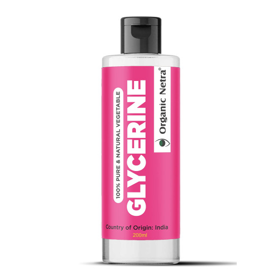Organic Netra 100% Pure Vegetable Glycerine â€“ All-Natural, Chemical-Free Liquid Glycerine for Men and Women - Perfect Hair and Skin Moisturizer - Non-GMO, Gluten-Free, Therapeutic Grade 200ml