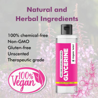 Organic Netra 100% Pure Vegetable Glycerine â€“ All-Natural, Chemical-Free Liquid Glycerine for Men and Women - Perfect Hair and Skin Moisturizer - Non-GMO, Gluten-Free, Therapeutic Grade 200ml