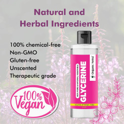 Organic Netra 100% Pure Vegetable Glycerine â€“ All-Natural, Chemical-Free Liquid Glycerine for Men and Women - Perfect Hair and Skin Moisturizer - Non-GMO, Gluten-Free, Therapeutic Grade 200ml