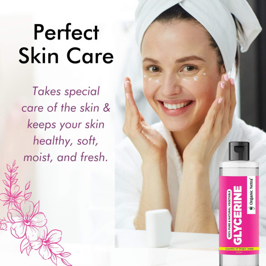 Organic Netra 100% Pure Vegetable Glycerine â€“ All-Natural, Chemical-Free Liquid Glycerine for Men and Women - Perfect Hair and Skin Moisturizer - Non-GMO, Gluten-Free, Therapeutic Grade 200ml