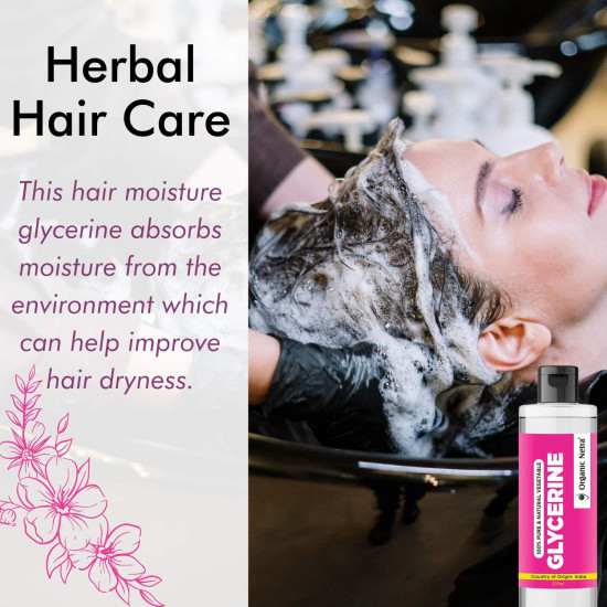 Organic Netra 100% Pure Vegetable Glycerine â€“ All-Natural, Chemical-Free Liquid Glycerine for Men and Women - Perfect Hair and Skin Moisturizer - Non-GMO, Gluten-Free, Therapeutic Grade 200ml