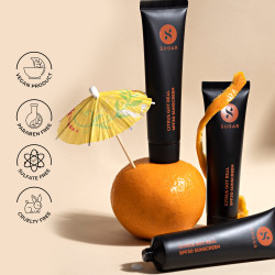 SUGAR Cosmetics Citrus Got Real Sunscreen For All Skin Types Spf30 | No White Cast | UVA/B & Blue Light Protection | Enriched With Vitamin C - 30G