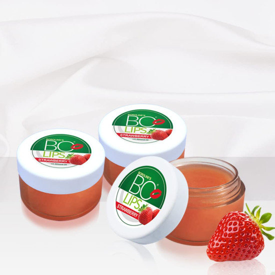 BOROLINE Bo Lips Nourishing Lip Balm | Strawberry Flavour With Natural Almond Oil | For Glossy Soft Lips (Pack of 3)