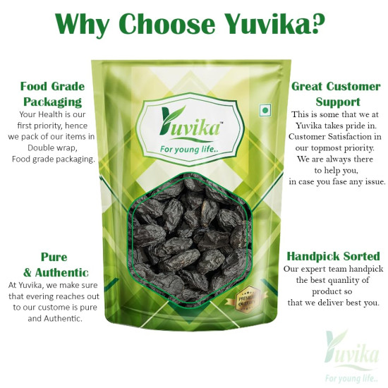 YUVIKA Kali Drakh - Kali Munakka - Black Raisin 100 Grams