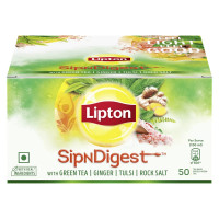 Lipton Sipndigest with Green Tea, Ginger, Tulsi & Rock Salt (Spiced Green Tea Bags), 50 Pcs, 90 Grams