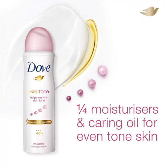 Dove Eventone Antiperspirant Deodorant for Women | 150ml | Long-Lasting Odour Protection, Skin-Friendly, Alcohol & Paraben-Free Body Spray for Women