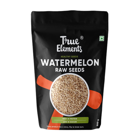 True Elements Watermelon Seeds 500g - High in Protein Seeds | Raw Watermelon Seeds for Eating | Magaj Seeds | Non - GMO | Raw seeds | Nutrients Rich | Source of Antioxidants