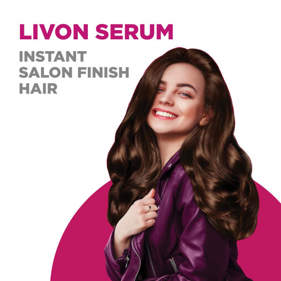 Livon Serum for Frizz-free, Smooth Hair, With Argan Oil & Vitamin E, 50 ml (Pack of 2), Transparent