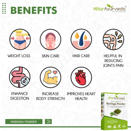 Attar Ayurveda Pure Moringa Leaf Powder 800 Grams