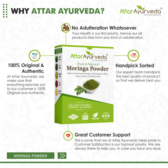 Attar Ayurveda Pure Moringa Leaf Powder 800 Grams