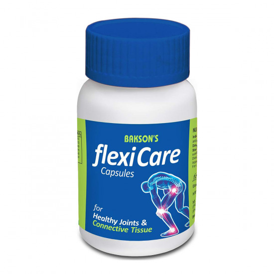 Bakson Flexicare Capsules For Strengthening Bones, Joints & Connective Tissues | Reduces Inflammation, Joint Stiffness, Improves Joint Mobility & Relieves Pain For Men & Women (30 Capsules)
